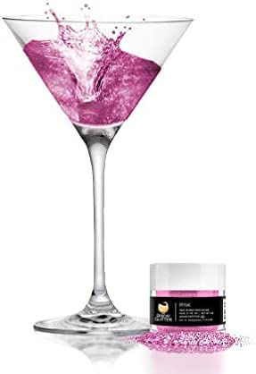 BREW GLITTER® Edible Glitter For Drinks, Cocktails, Beer, Drink Garnish & Beverages | 4 Gram | 100% Edible & Food Grade | Vegan, Gluten Free, Nut Free, Non-GMO (Pink)