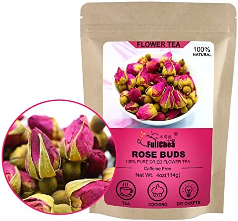 FullChea - 100% Pure Natural Dried Rose Buds 114g - Premium Food-grade Fragrant Rosebuds Dried Flowers - Perfect Choice For Rose Tea, Baking, Crafting, Soap Making